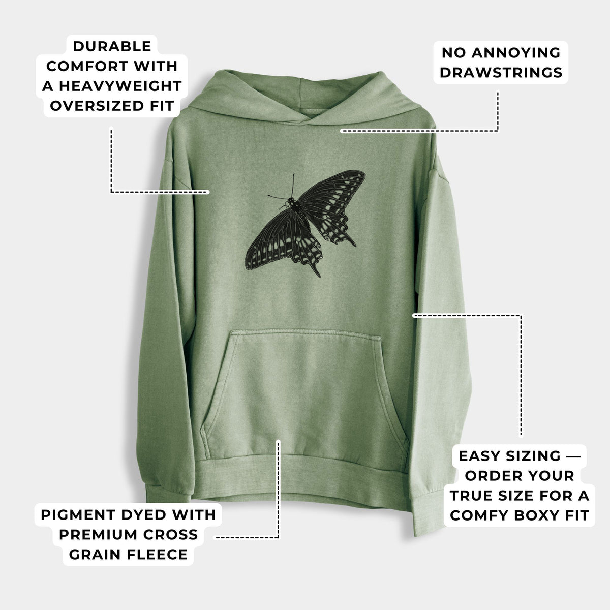 Black Swallowtail Butterfly - Papilio polyxenes  - Urban Heavyweight Hoodie