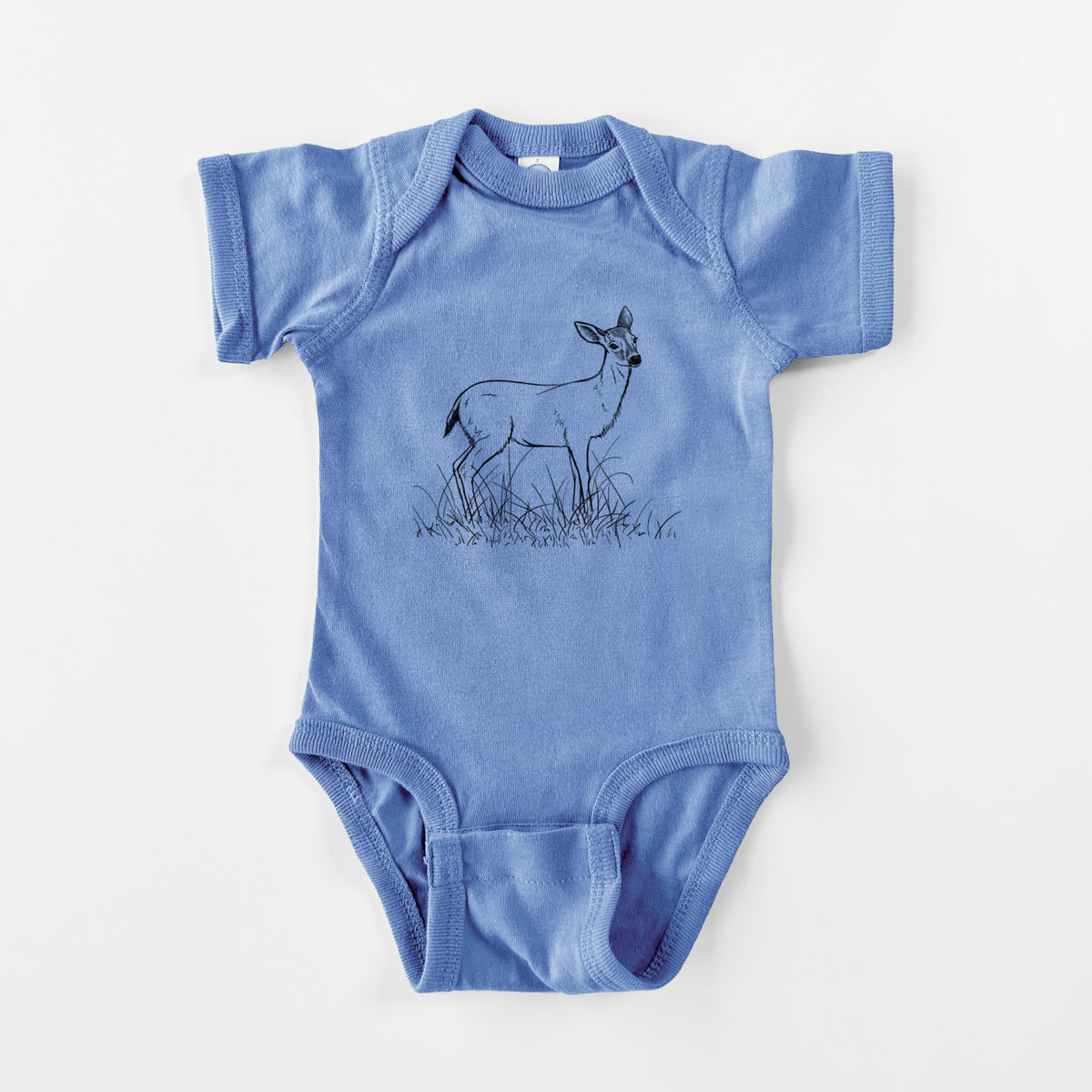 Black-tailed Deer Doe - Odocoileus hemionus hemionus - Baby Fine Jersey Bodysuit