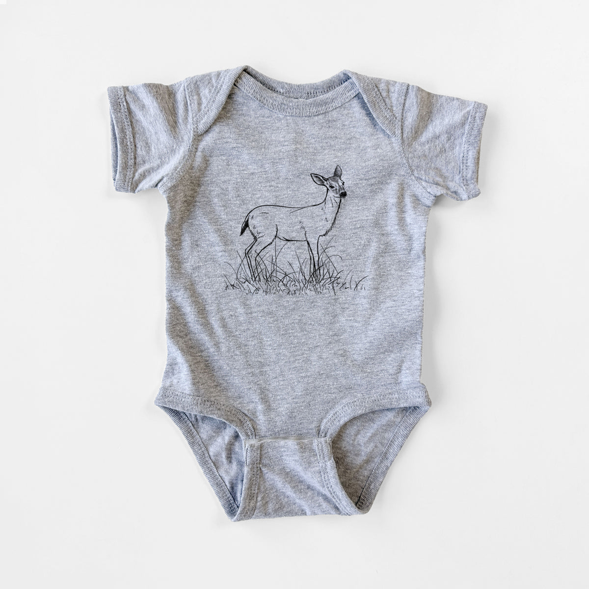 Black-tailed Deer Doe - Odocoileus hemionus hemionus - Baby Fine Jersey Bodysuit