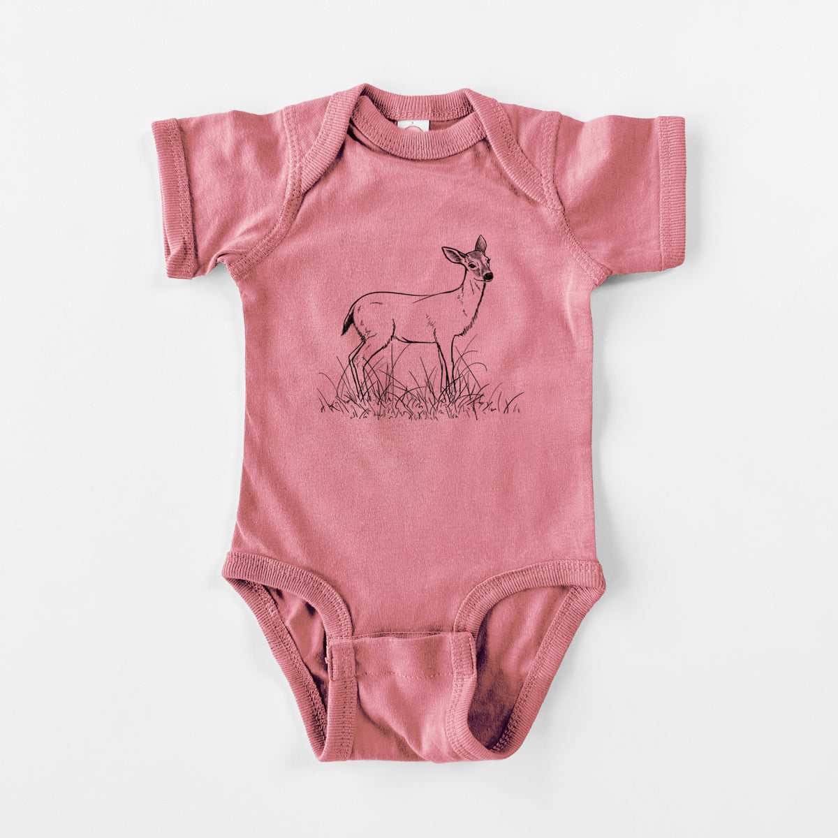 Black-tailed Deer Doe - Odocoileus hemionus hemionus - Baby Fine Jersey Bodysuit