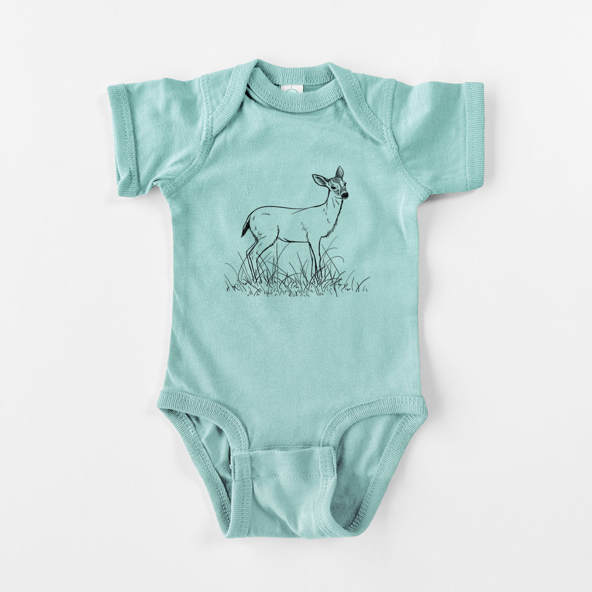 Black-tailed Deer Doe - Odocoileus hemionus hemionus - Baby Fine Jersey Bodysuit