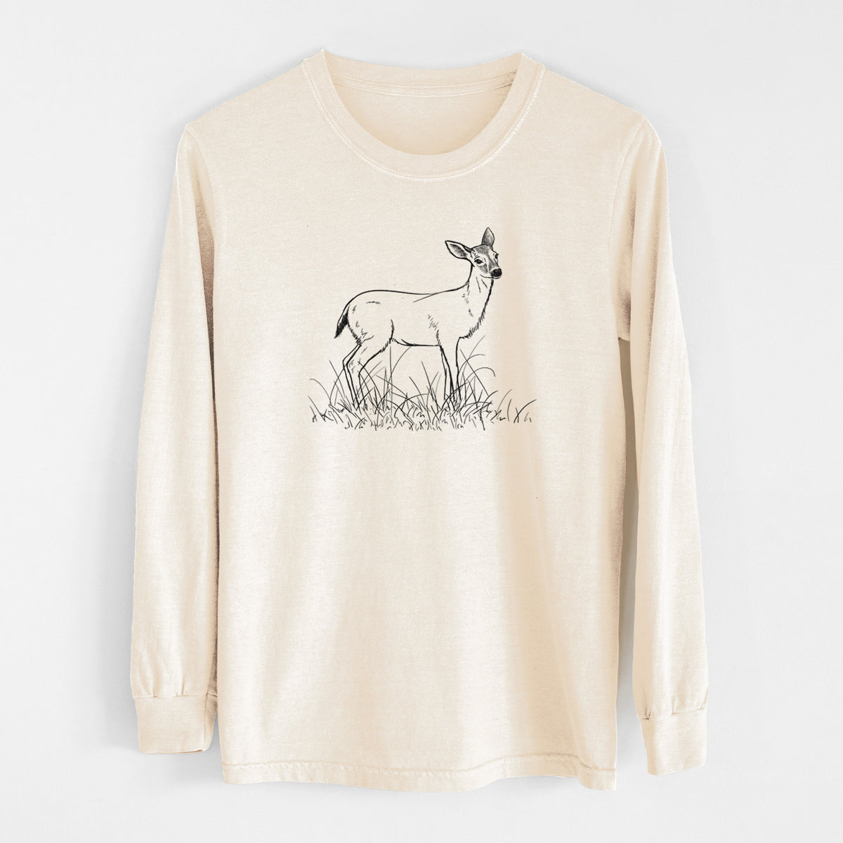 Black-tailed Deer Doe - Odocoileus hemionus hemionus - Unisex Comfort Colors 100% Cotton Long Sleeve