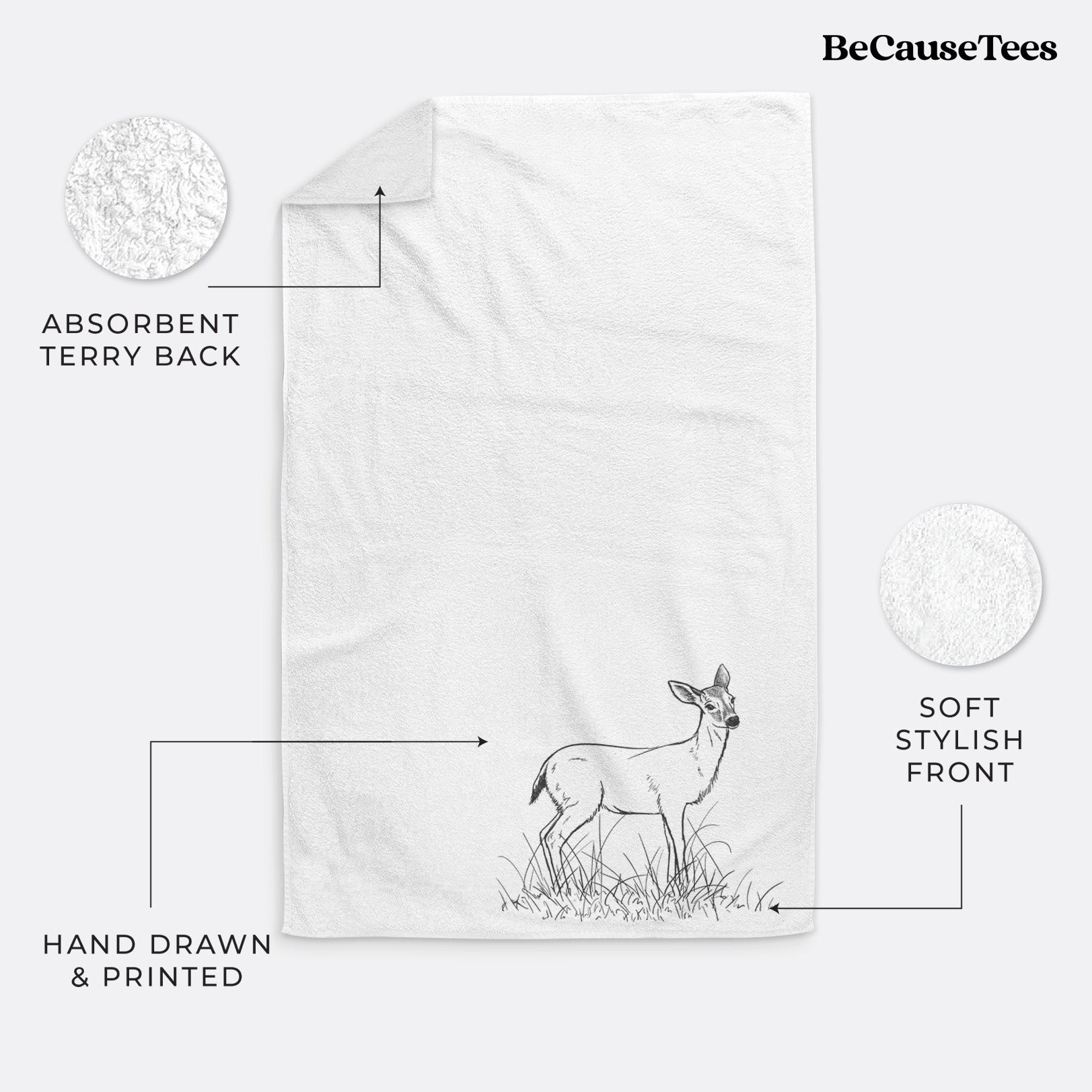 Black-tailed Deer Doe - Odocoileus hemionus hemionus Premium Decorative Hand Towel