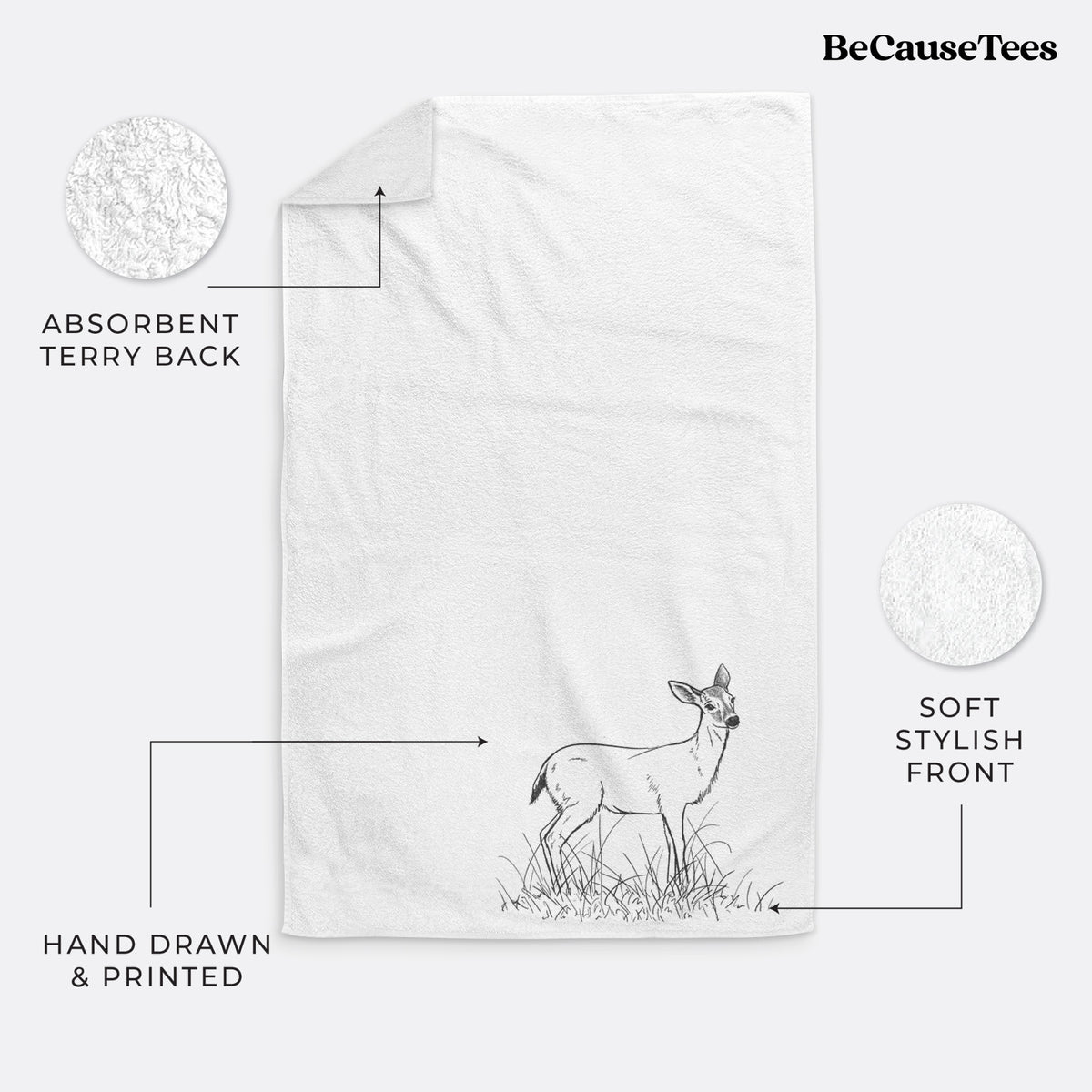 Black-tailed Deer Doe - Odocoileus hemionus hemionus Premium Decorative Hand Towel