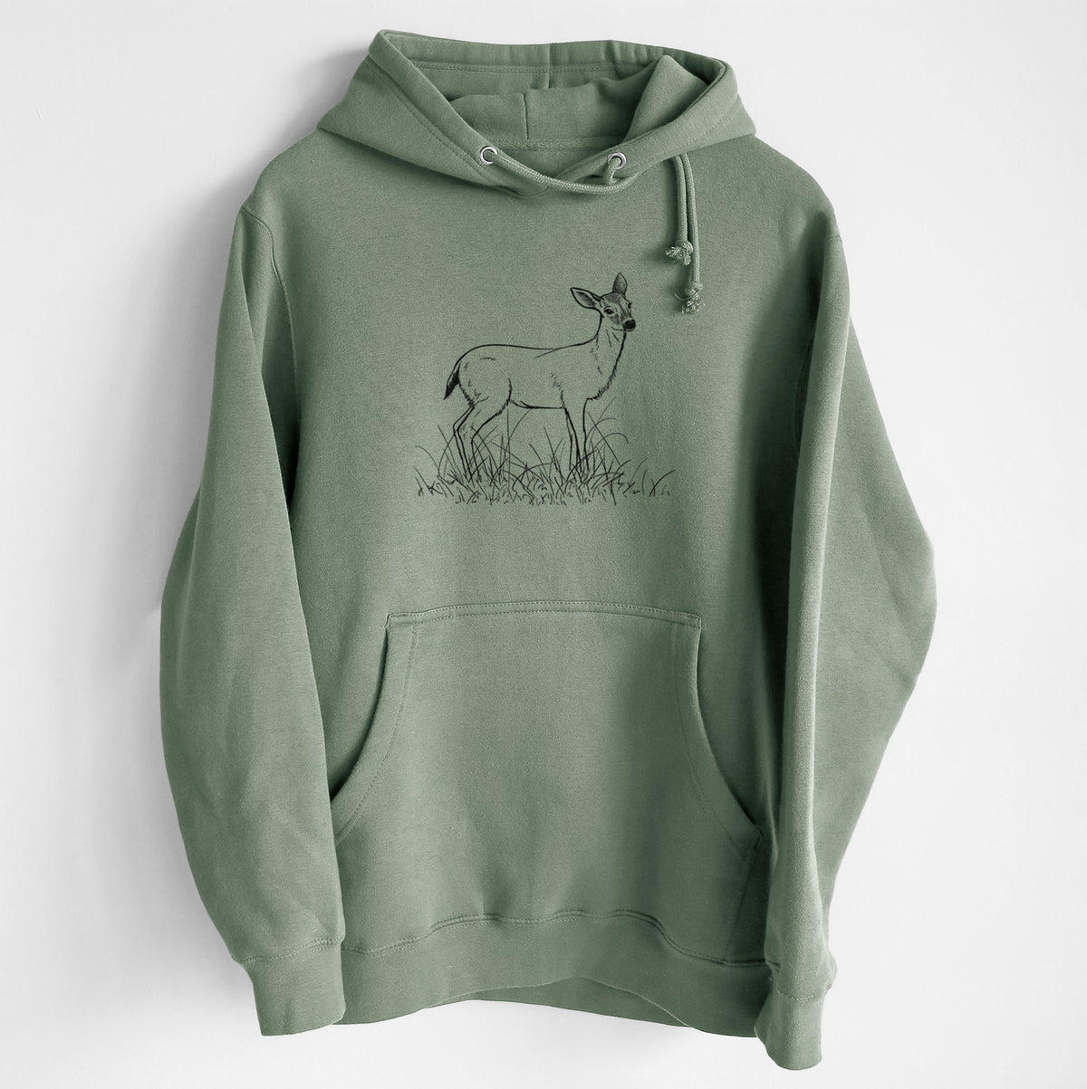 Black-tailed Deer Doe - Odocoileus hemionus hemionus - Heavyweight Fleece Hoodie