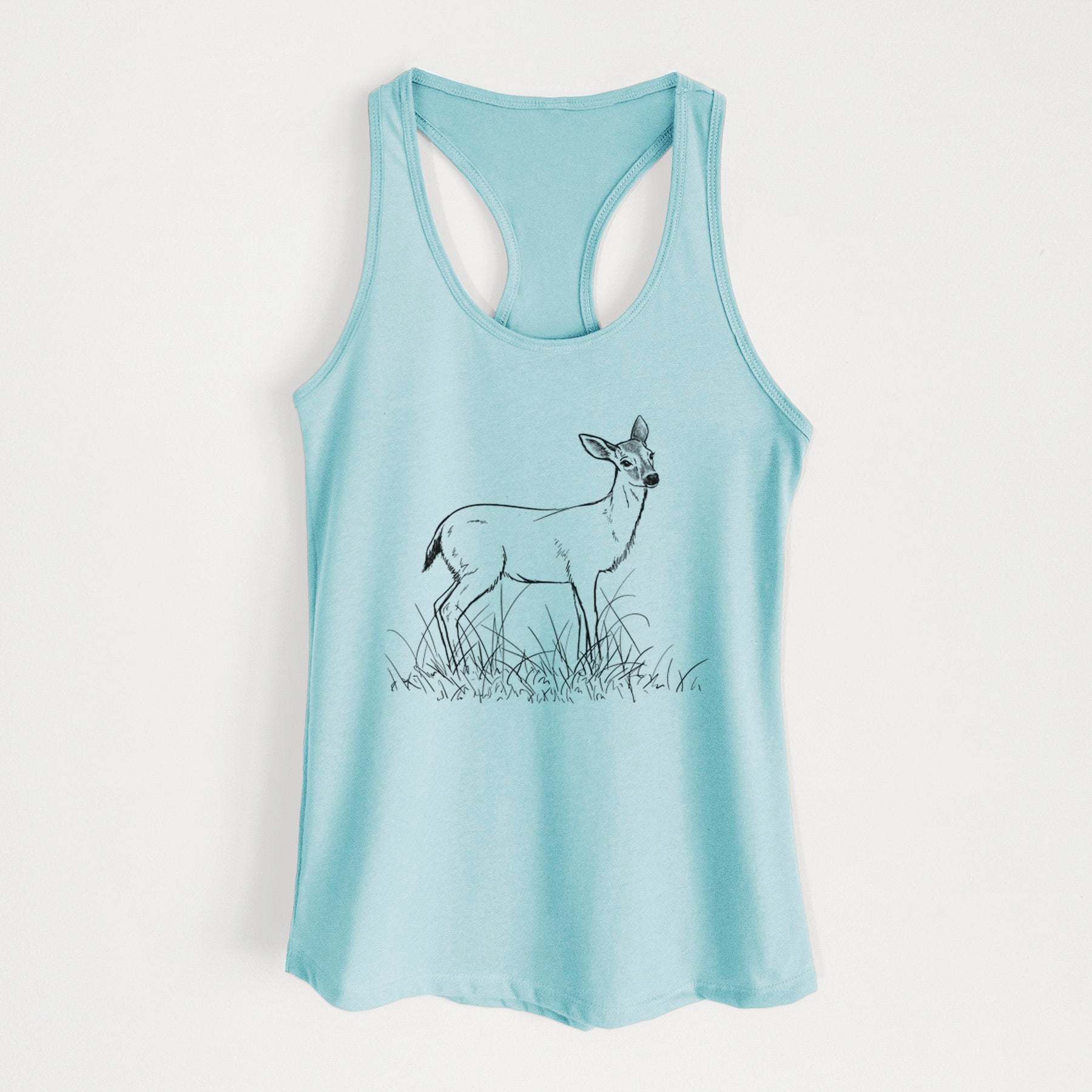Black-tailed Deer Doe - Odocoileus hemionus hemionus - Women's Racerback Tanktop