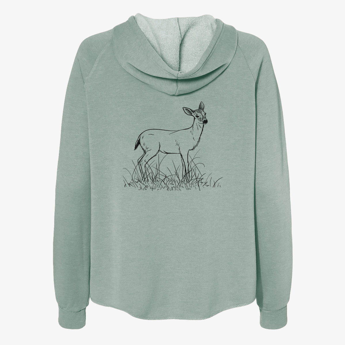 Black-tailed Deer Doe - Odocoileus hemionus hemionus - Women&#39;s Cali Wave Zip-Up Sweatshirt