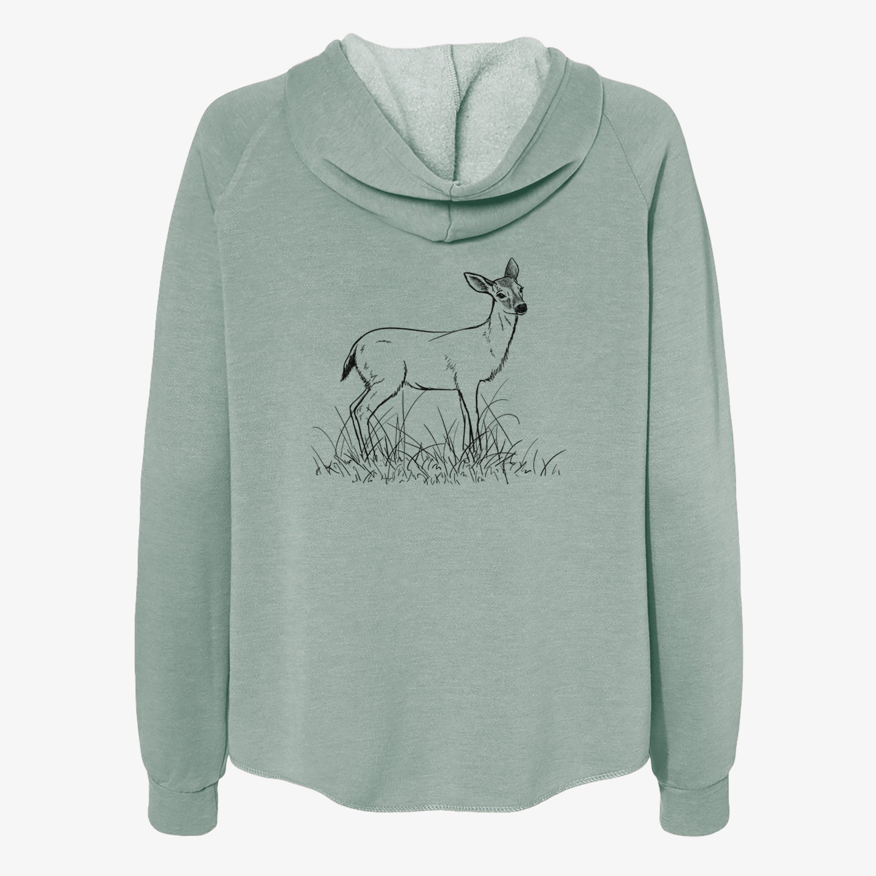 Black-tailed Deer Doe - Odocoileus hemionus hemionus - Women's Cali Wave Zip-Up Sweatshirt