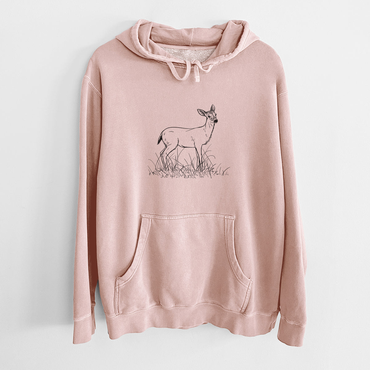 Black-tailed Deer Doe - Odocoileus hemionus hemionus - Unisex Pigment Dyed Hoodie