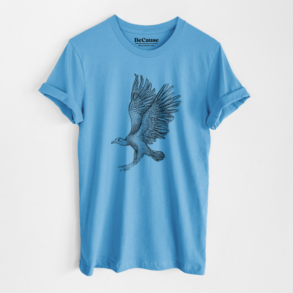 Black Vulture - Coragyps atratus - Lightweight 100% Cotton Unisex Crewneck