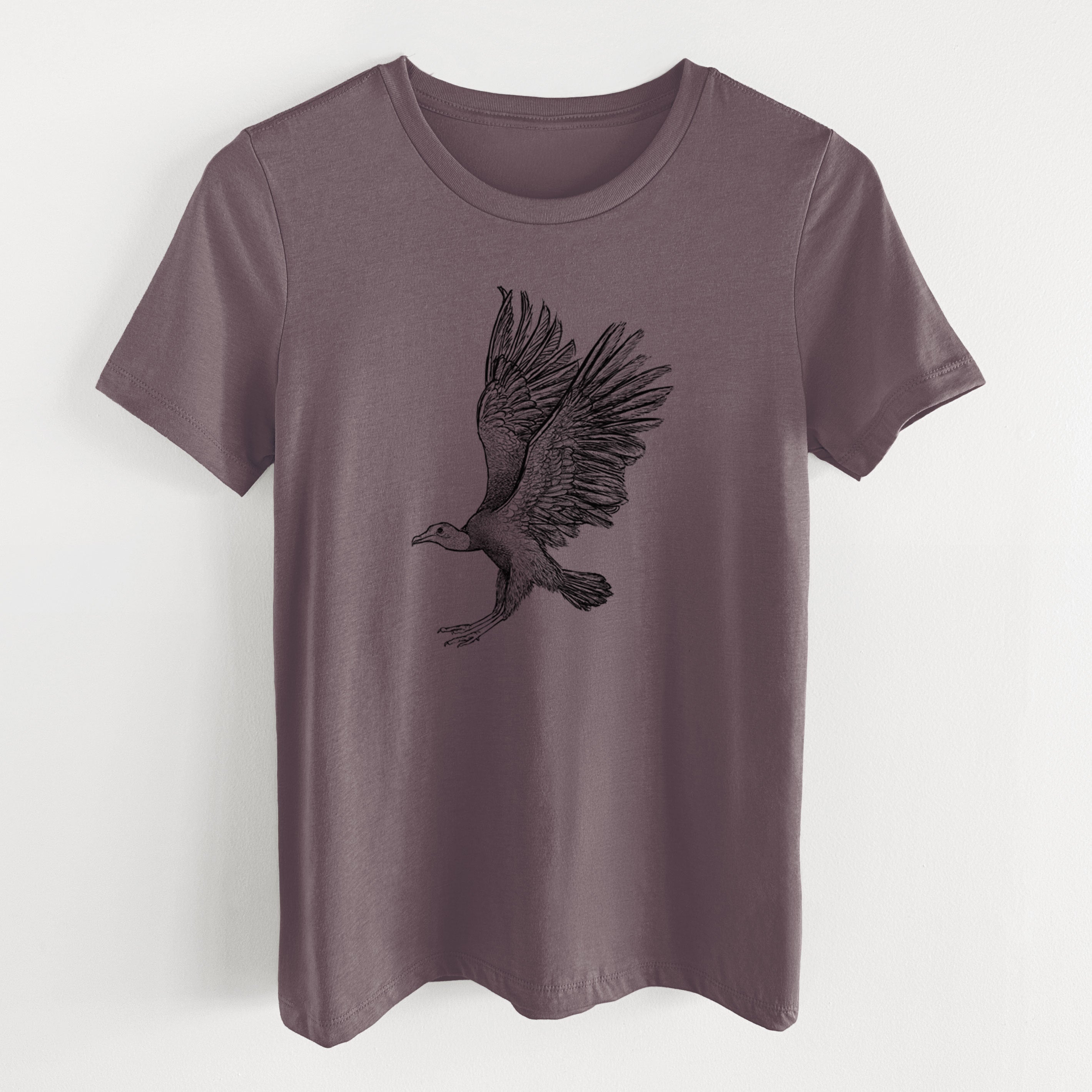 Black Vulture - Coragyps atratus - Women's Lightweight Relaxed Fit 100% Cotton Crewneck
