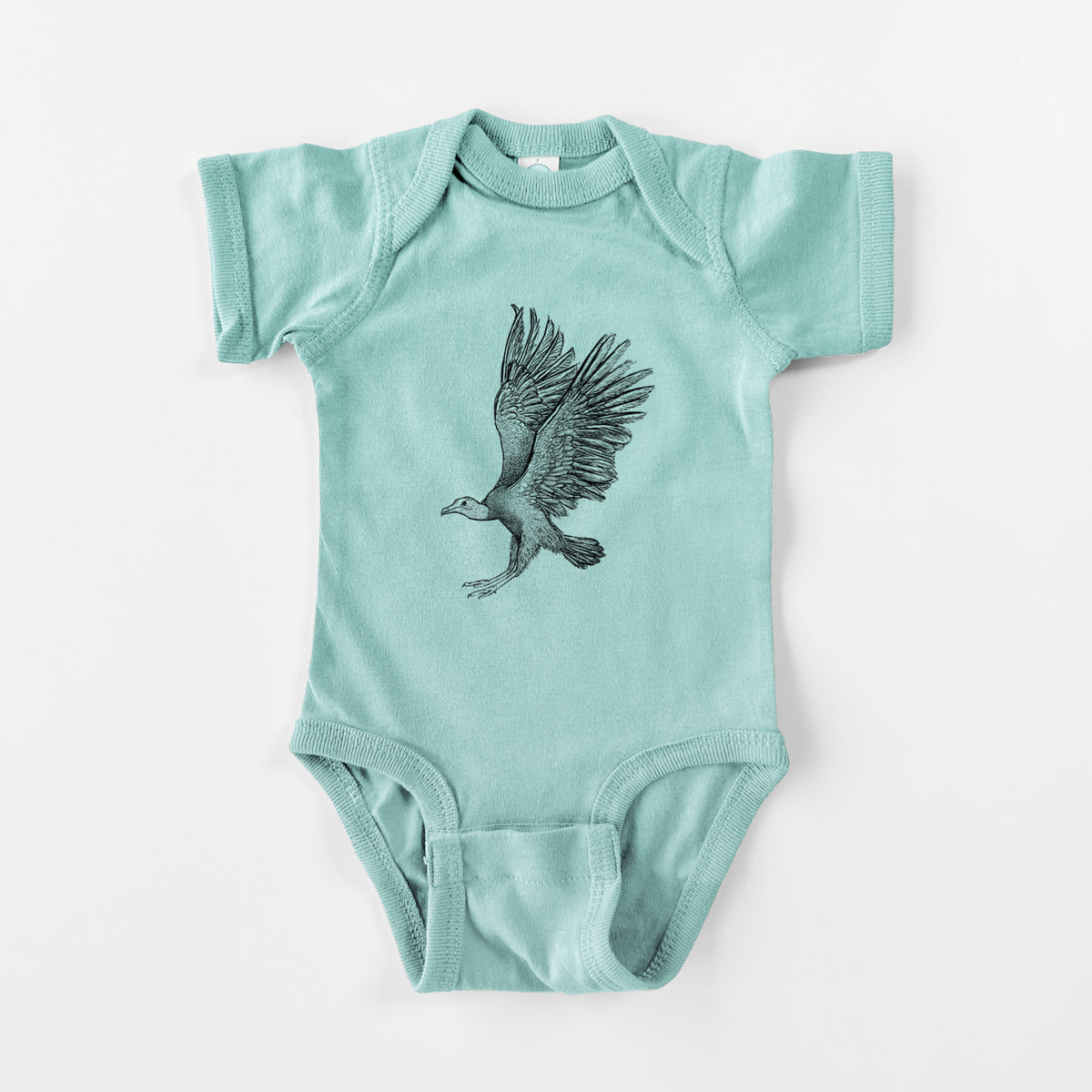 Black Vulture - Coragyps atratus - Baby Fine Jersey Bodysuit