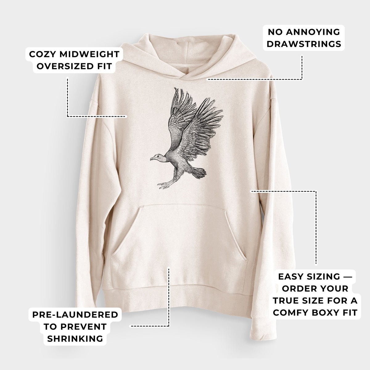 Black Vulture - Coragyps atratus  - Bodega Midweight Hoodie