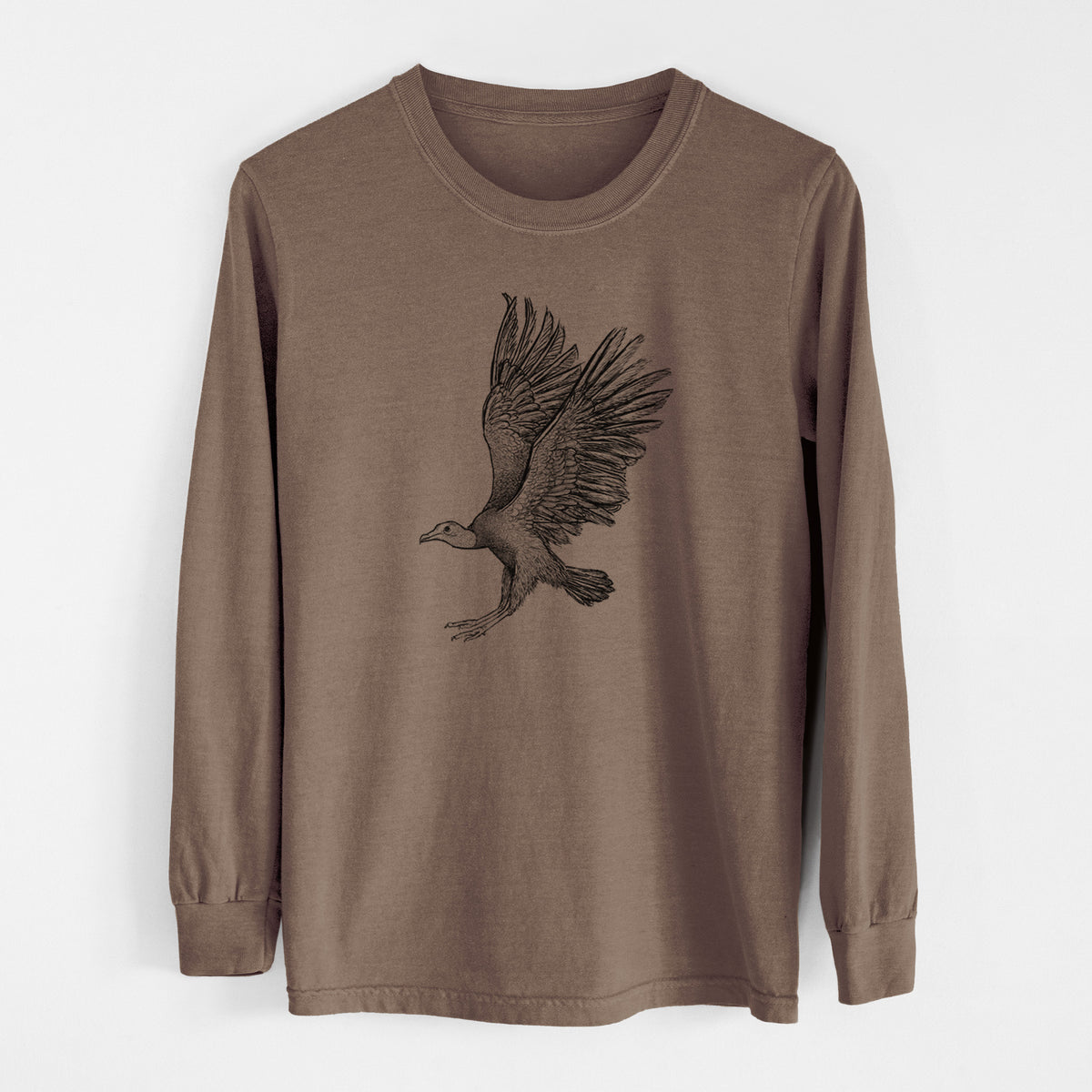 Black Vulture - Coragyps atratus - Unisex Comfort Colors 100% Cotton Long Sleeve