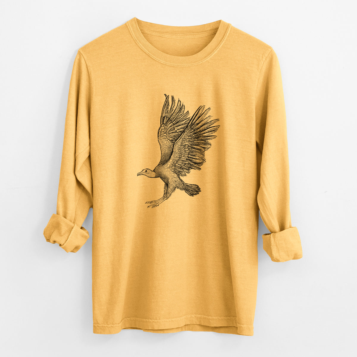 Black Vulture - Coragyps atratus - Unisex Comfort Colors 100% Cotton Long Sleeve