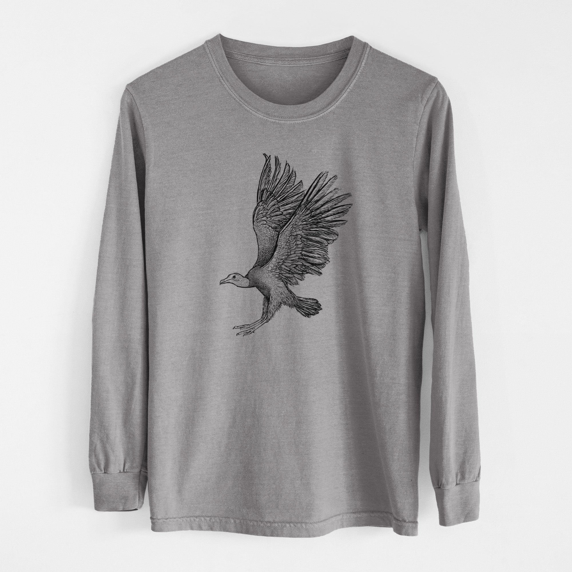 Black Vulture - Coragyps atratus - Unisex Comfort Colors 100% Cotton Long Sleeve