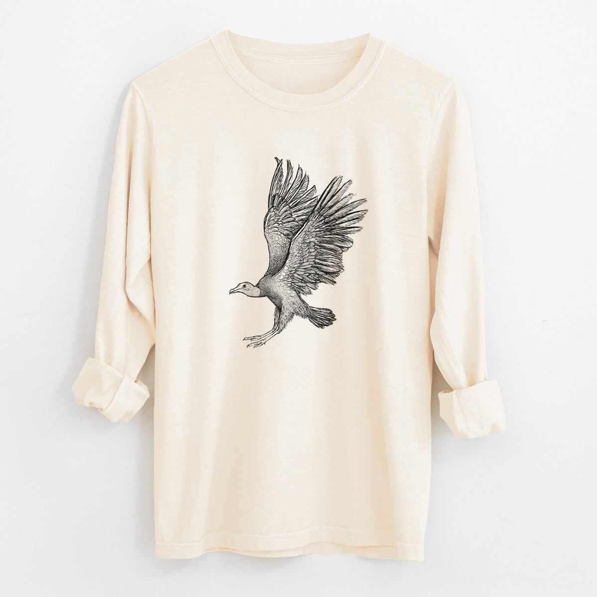 Black Vulture - Coragyps atratus - Unisex Comfort Colors 100% Cotton Long Sleeve