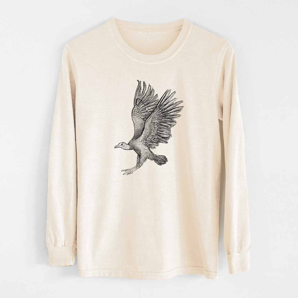 Black Vulture - Coragyps atratus - Unisex Comfort Colors 100% Cotton Long Sleeve