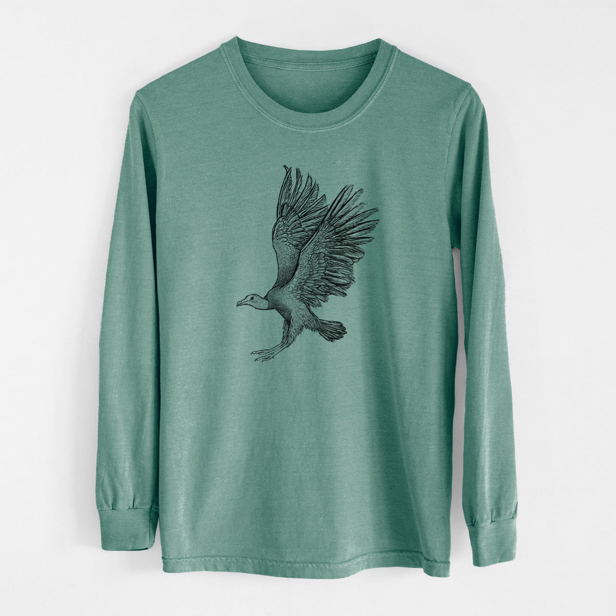 Black Vulture - Coragyps atratus - Unisex Comfort Colors 100% Cotton Long Sleeve