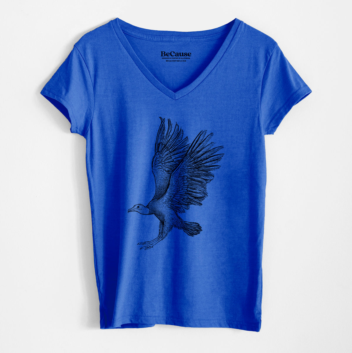 Black Vulture - Coragyps atratus - Women&#39;s 100% Recycled V-neck