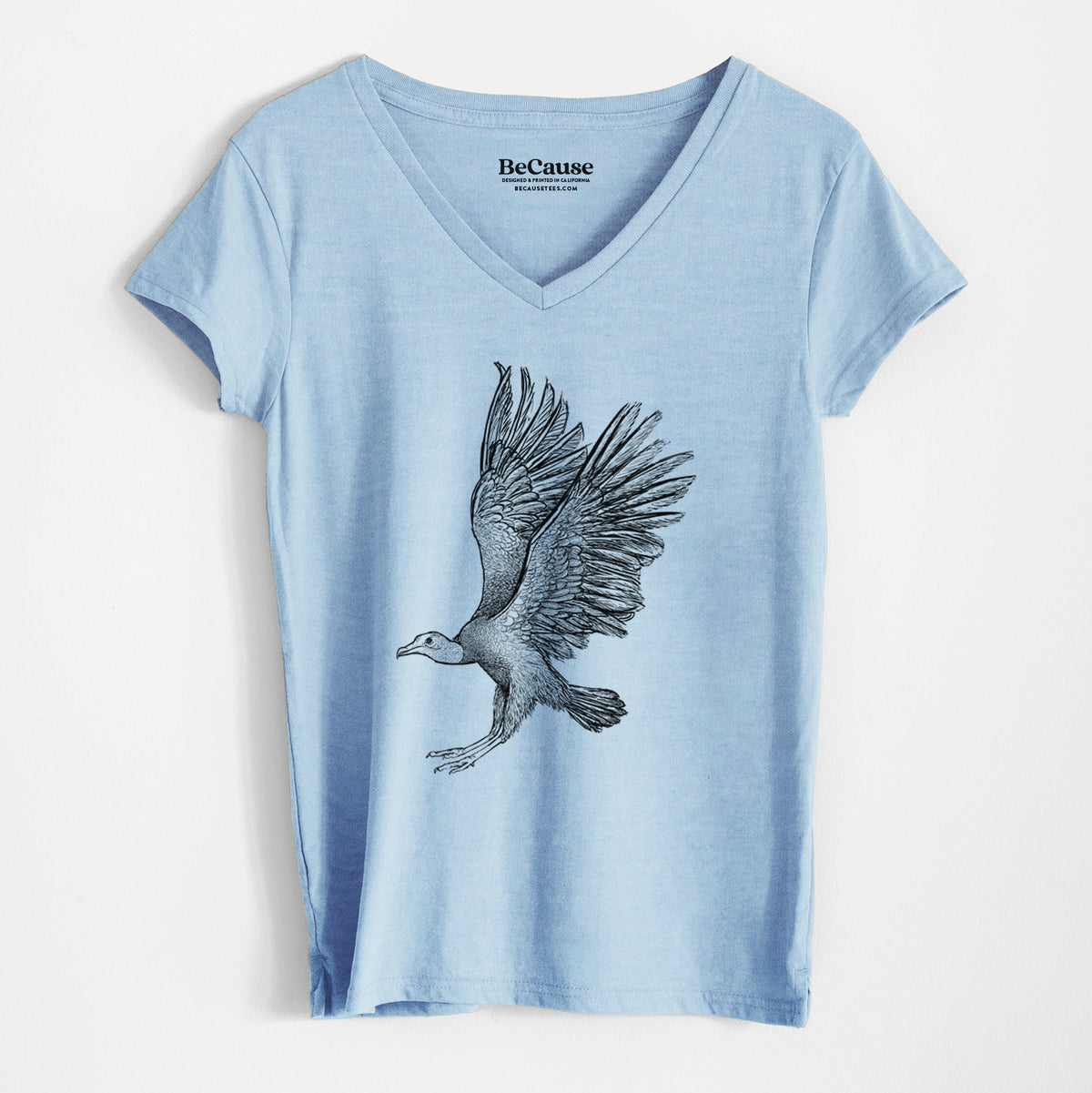 Black Vulture - Coragyps atratus - Women&#39;s 100% Recycled V-neck