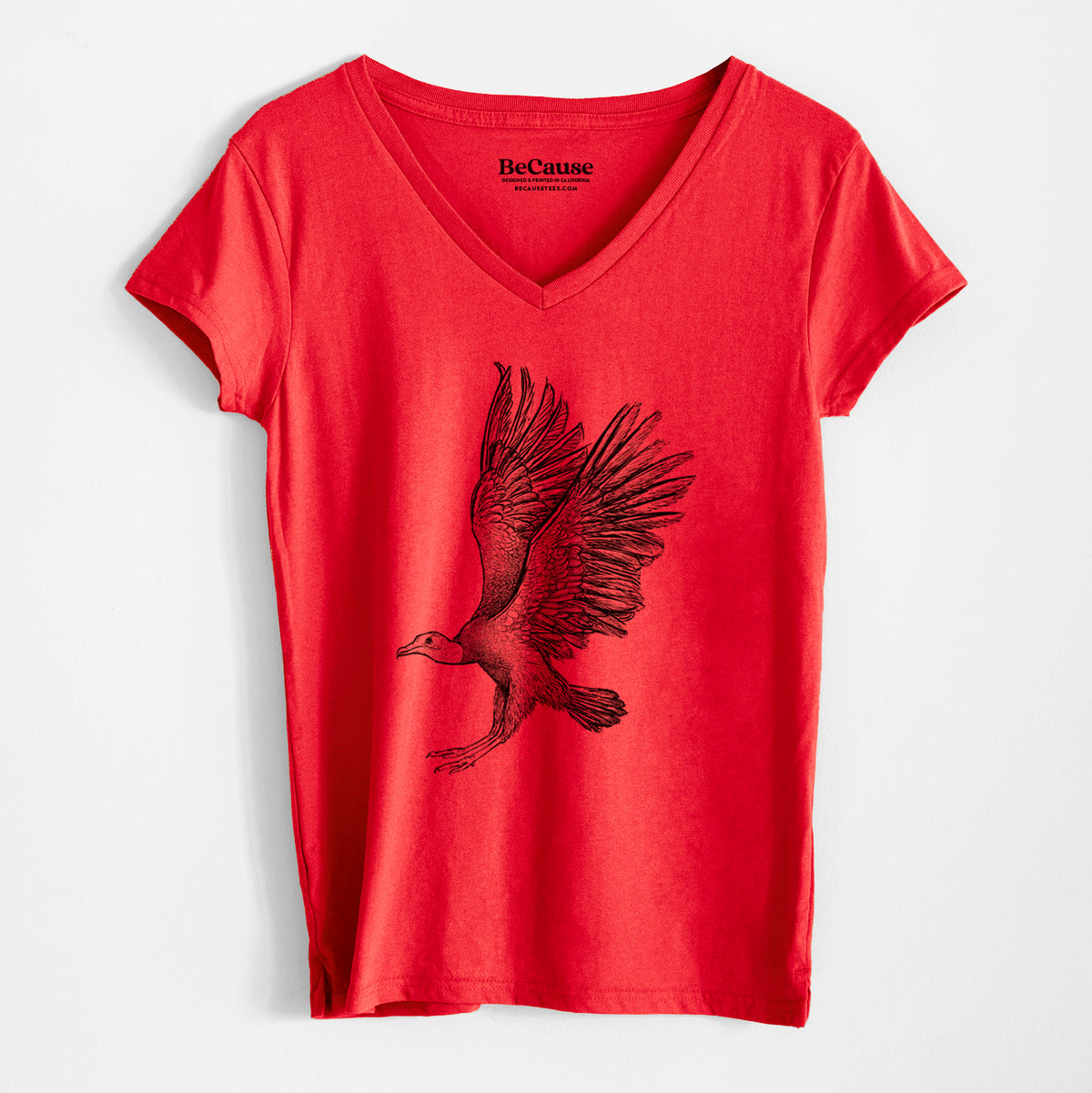 Black Vulture - Coragyps atratus - Women&#39;s 100% Recycled V-neck