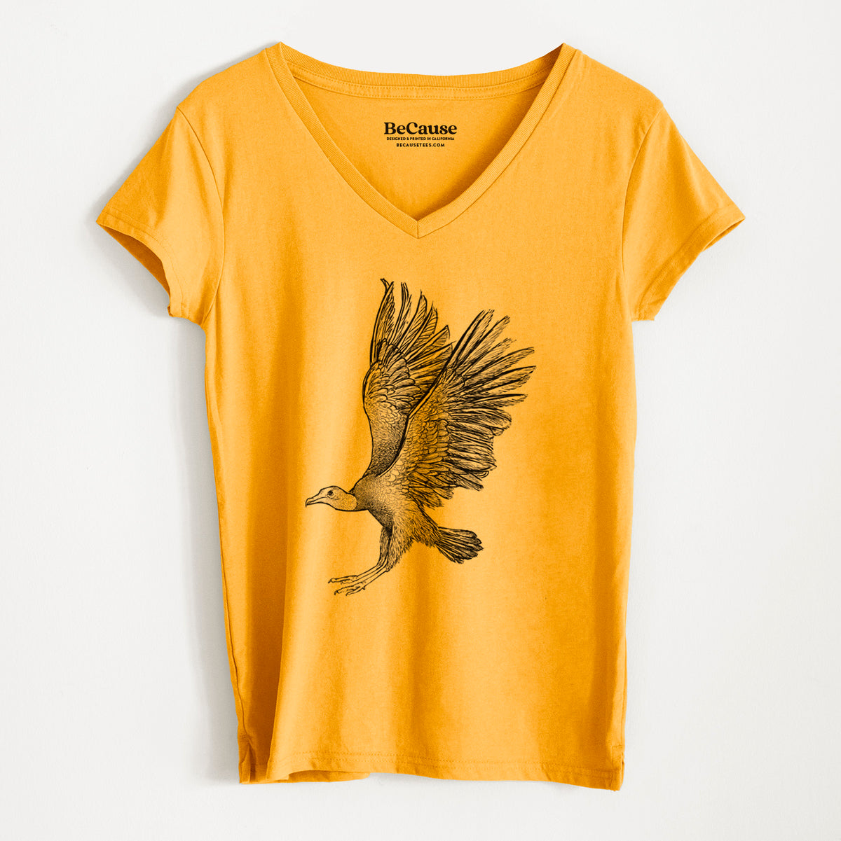 Black Vulture - Coragyps atratus - Women&#39;s 100% Recycled V-neck