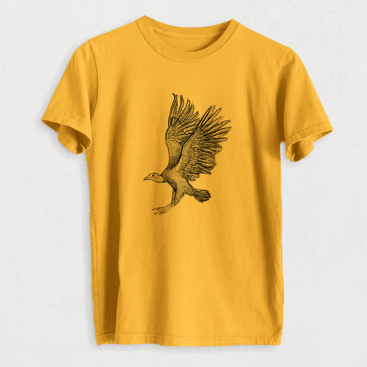 Black Vulture - Coragyps atratus - Heavyweight Men&#39;s 100% Organic Cotton Tee