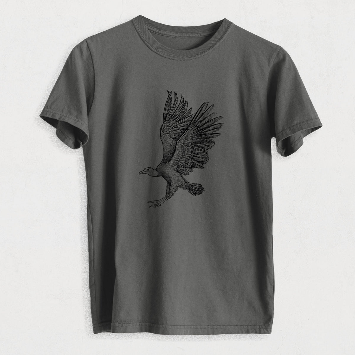 Black Vulture - Coragyps atratus - Heavyweight Men&#39;s 100% Organic Cotton Tee