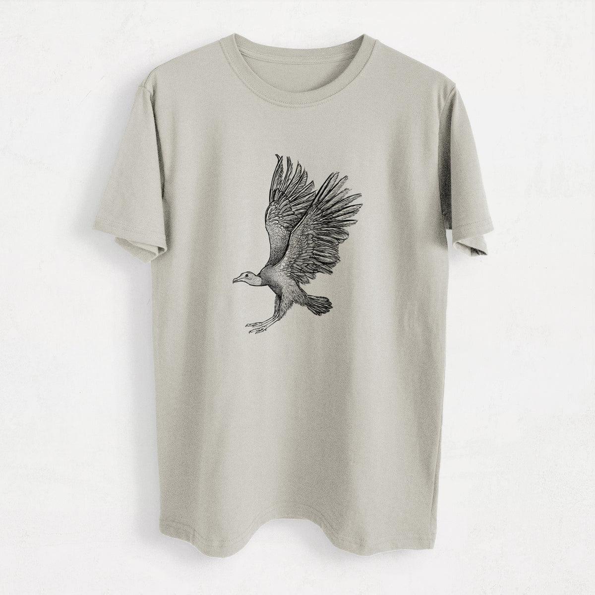 Black Vulture - Coragyps atratus - Heavyweight Men&#39;s 100% Organic Cotton Tee