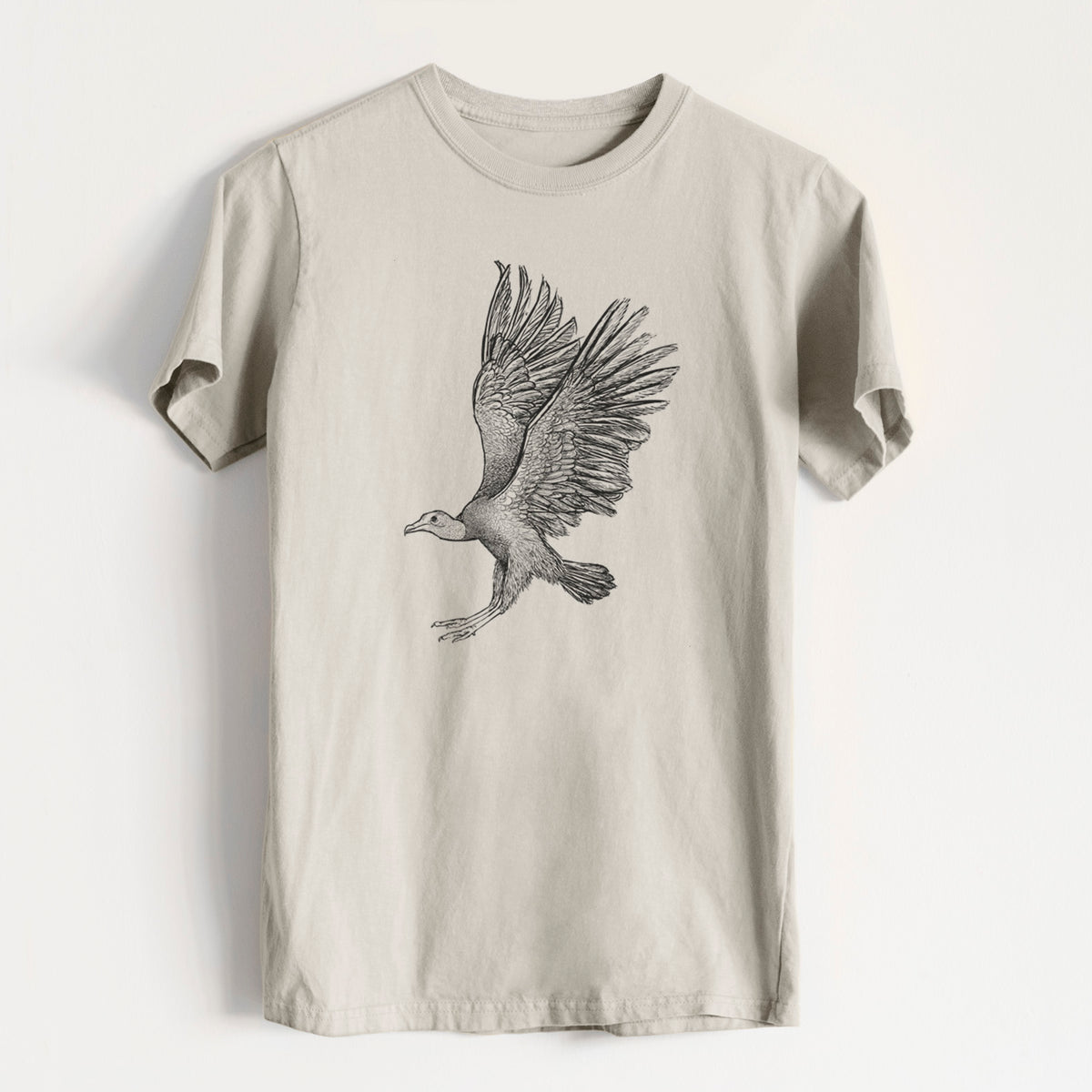 Black Vulture - Coragyps atratus - Heavyweight Men&#39;s 100% Organic Cotton Tee