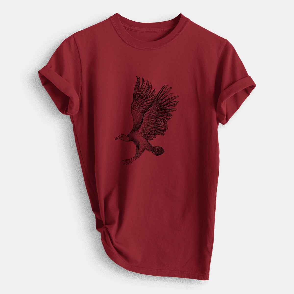 Black Vulture - Coragyps atratus - Heavyweight Men&#39;s 100% Organic Cotton Tee