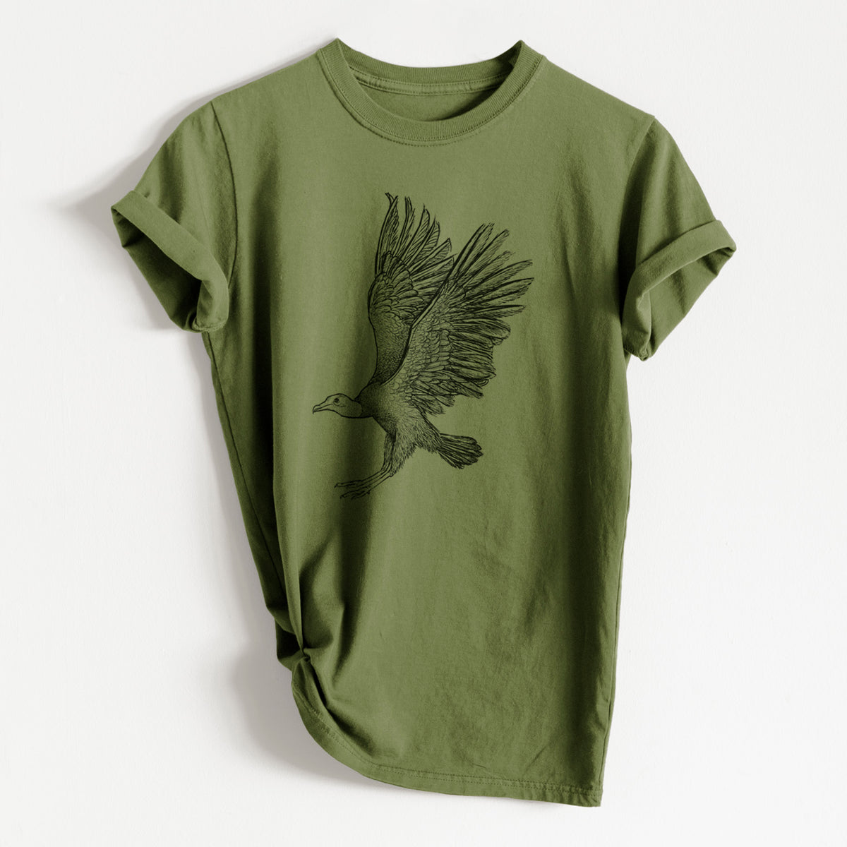 Black Vulture - Coragyps atratus - Heavyweight Men&#39;s 100% Organic Cotton Tee