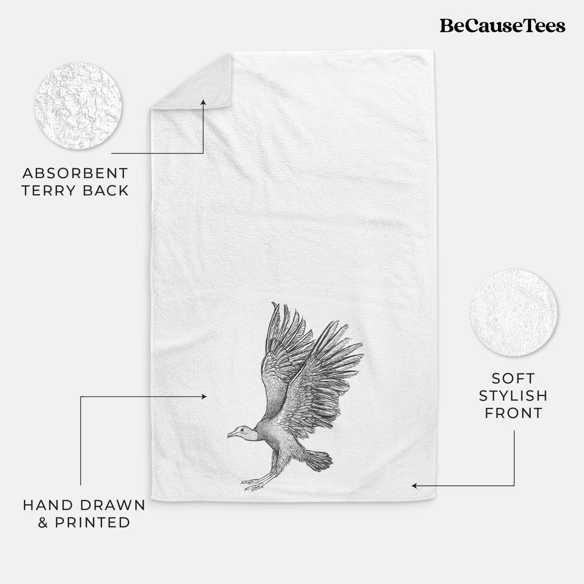 Black Vulture - Coragyps atratus Premium Decorative Hand Towel