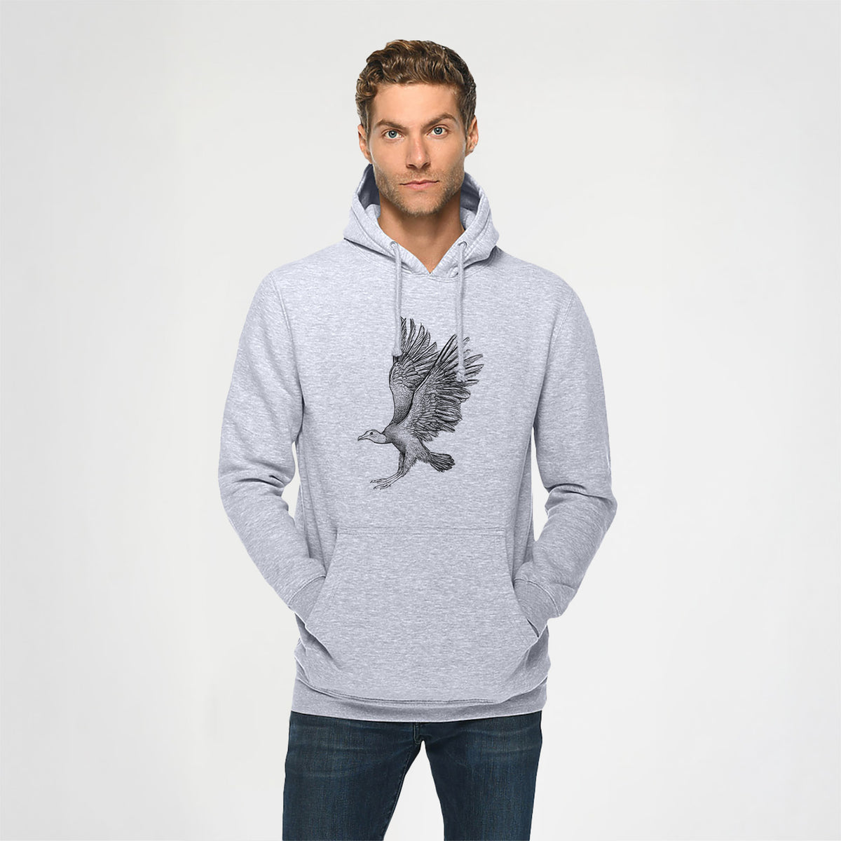 Black Vulture - Coragyps atratus - Heavyweight Fleece Hoodie