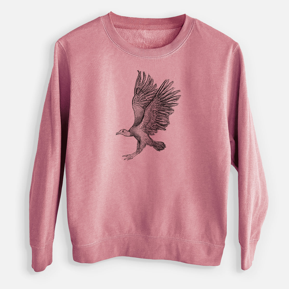 Black Vulture - Coragyps atratus - Youth Lightweight Crewneck Sweatshirt