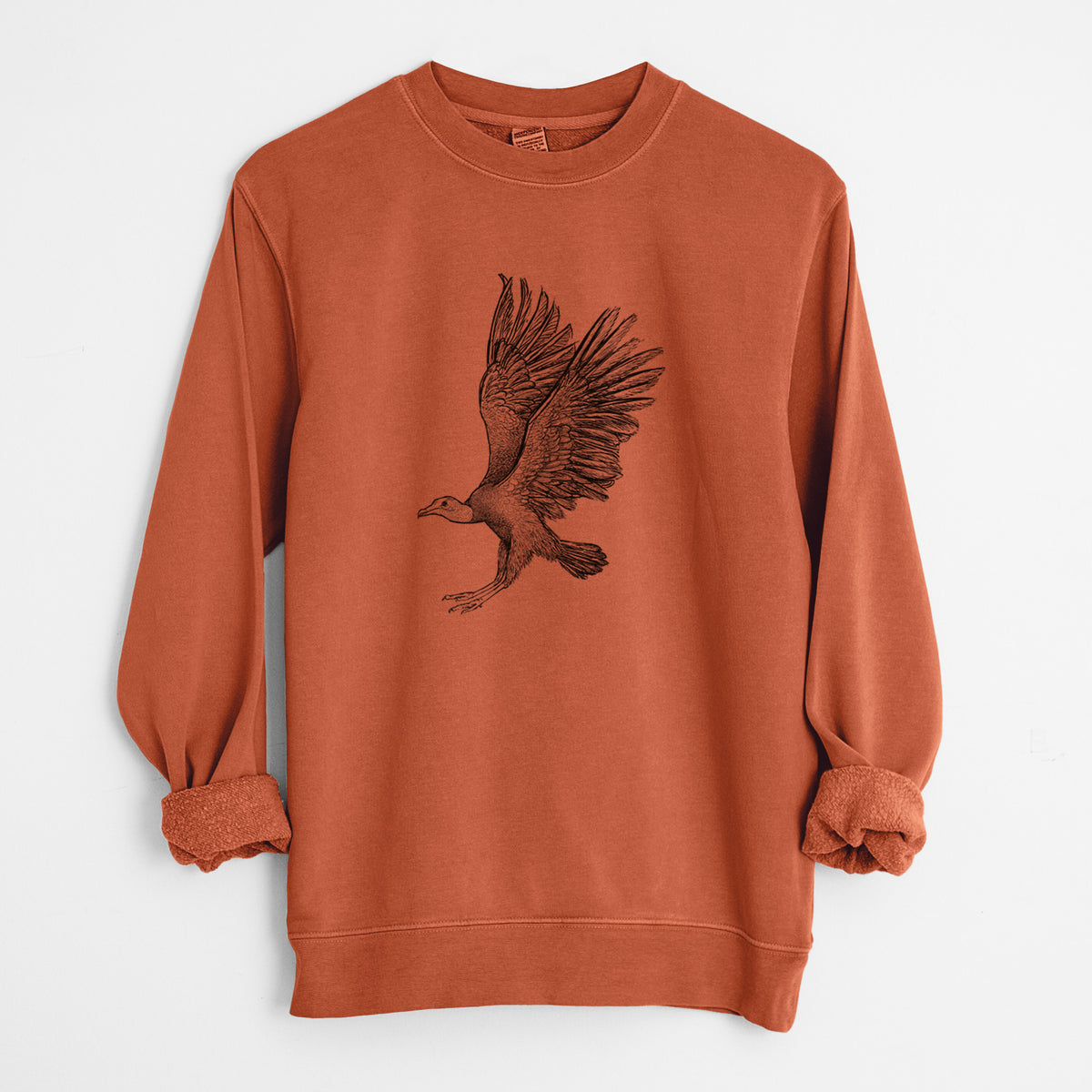 Black Vulture - Coragyps atratus - Unisex Pigment Dyed Crew Sweatshirt