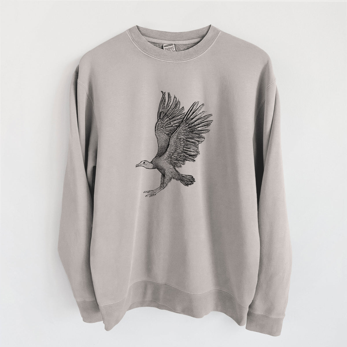 Black Vulture - Coragyps atratus - Unisex Pigment Dyed Crew Sweatshirt