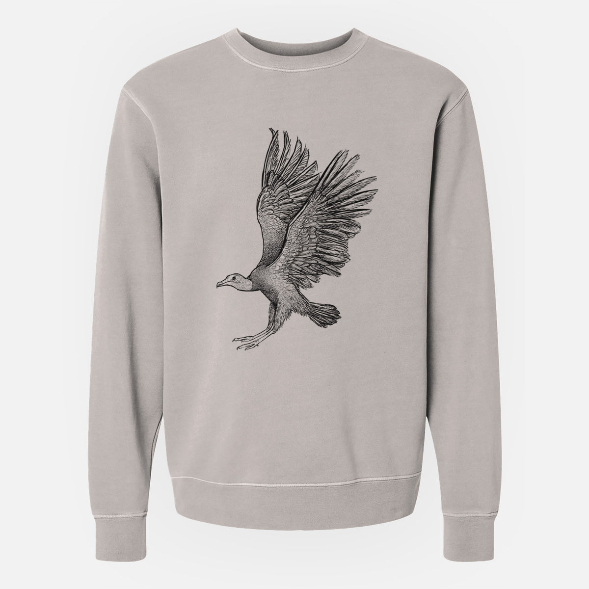 Black Vulture - Coragyps atratus - Unisex Pigment Dyed Crew Sweatshirt