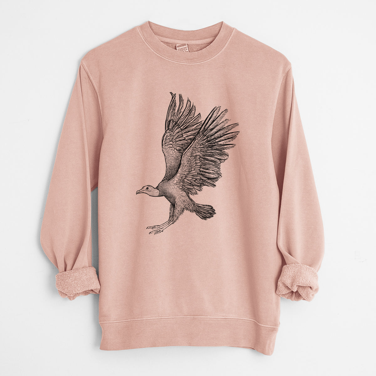 Black Vulture - Coragyps atratus - Unisex Pigment Dyed Crew Sweatshirt