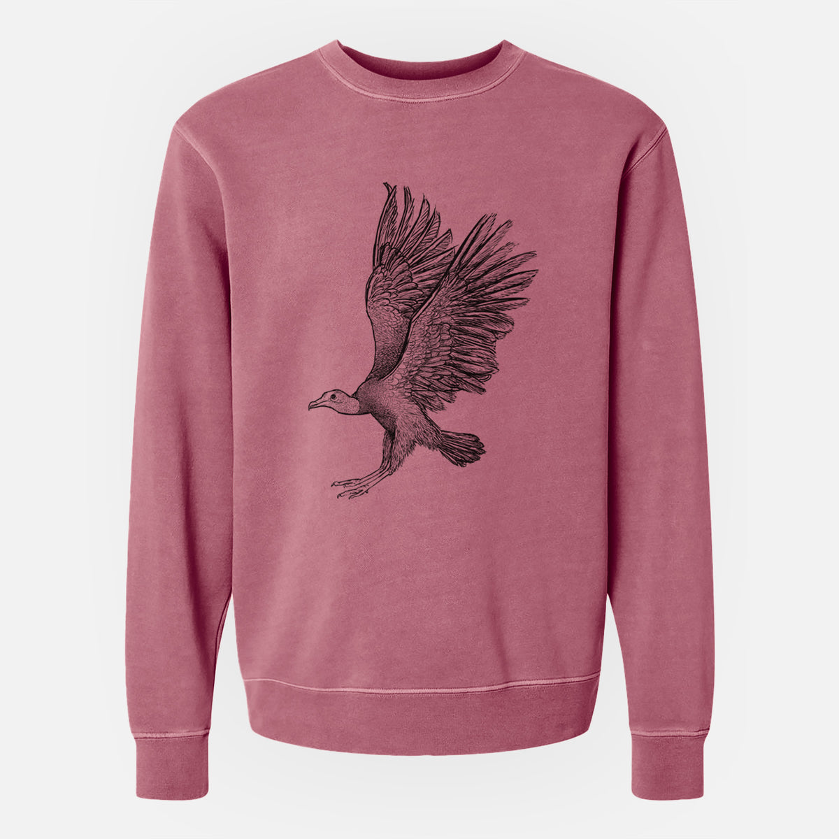 Black Vulture - Coragyps atratus - Unisex Pigment Dyed Crew Sweatshirt