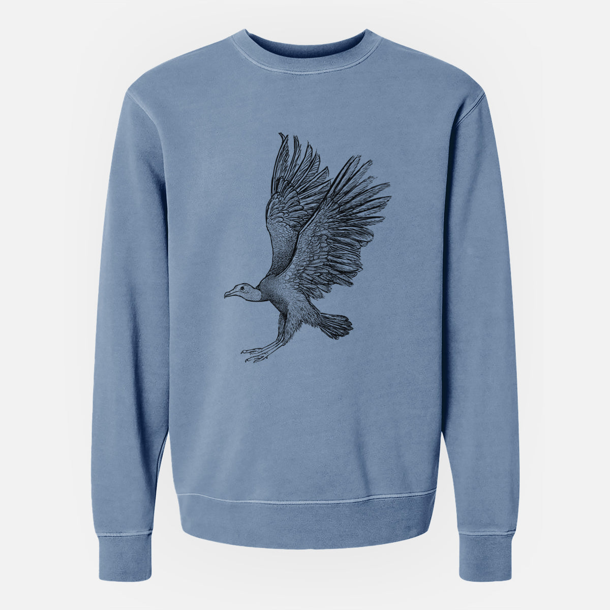 Black Vulture - Coragyps atratus - Unisex Pigment Dyed Crew Sweatshirt