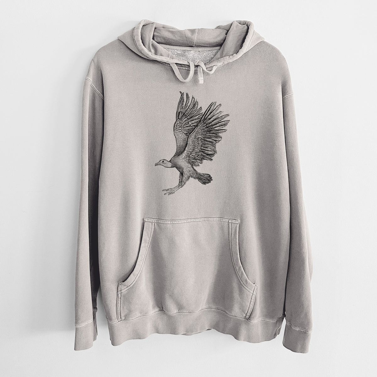 Black Vulture - Coragyps atratus - Unisex Pigment Dyed Hoodie