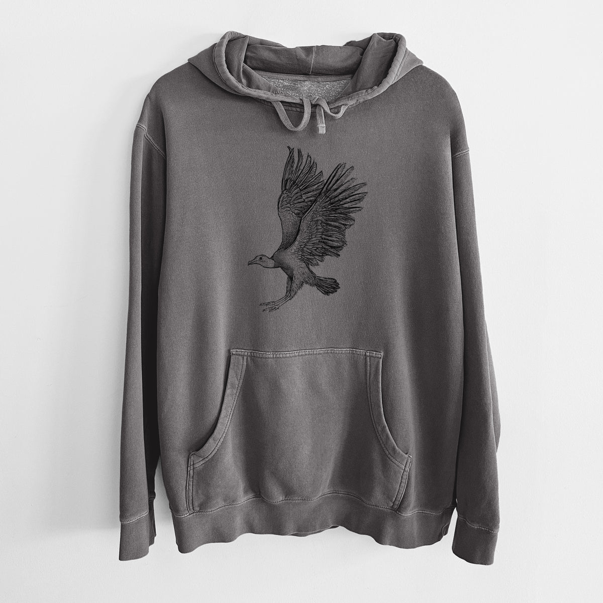 Black Vulture - Coragyps atratus - Unisex Pigment Dyed Hoodie