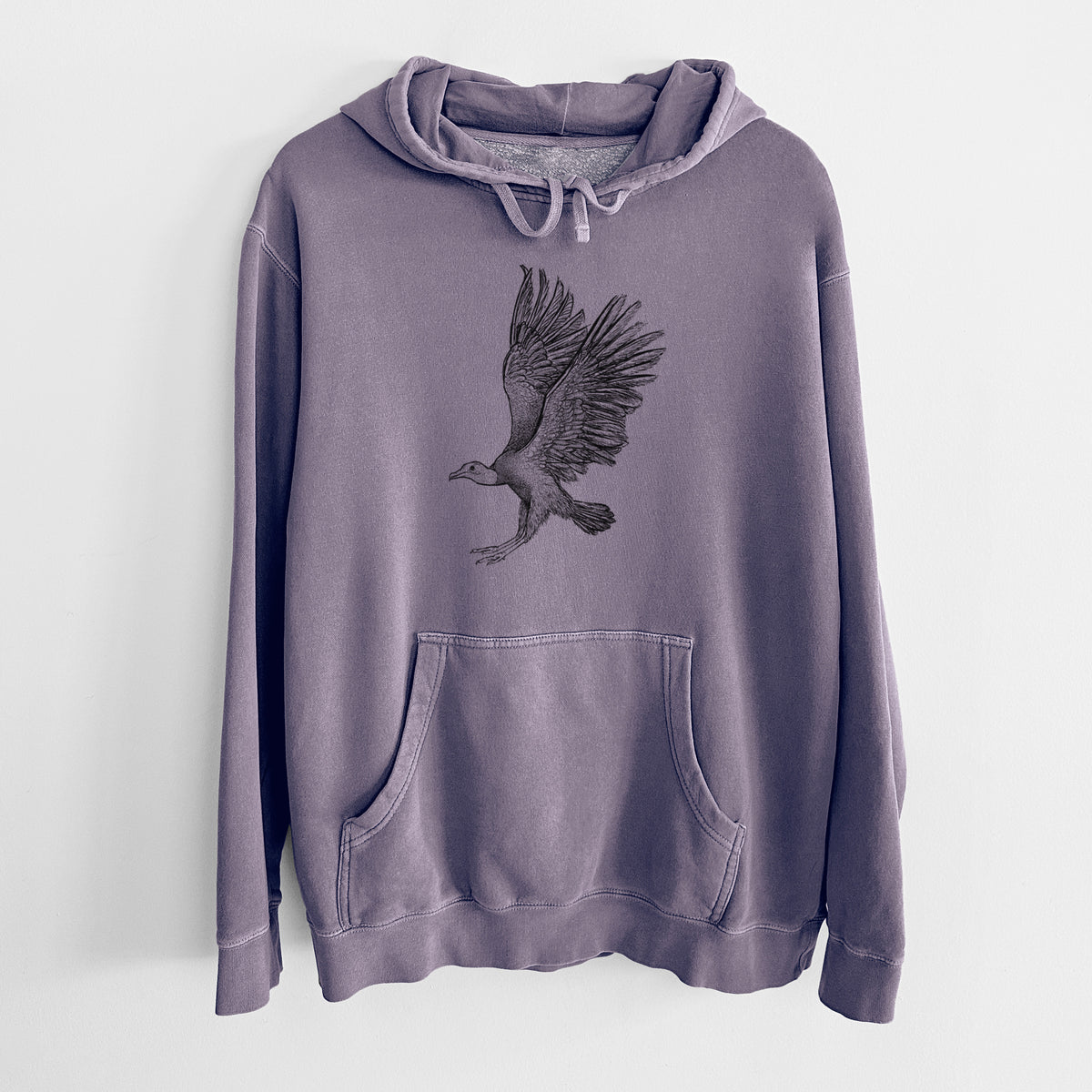 Black Vulture - Coragyps atratus - Unisex Pigment Dyed Hoodie