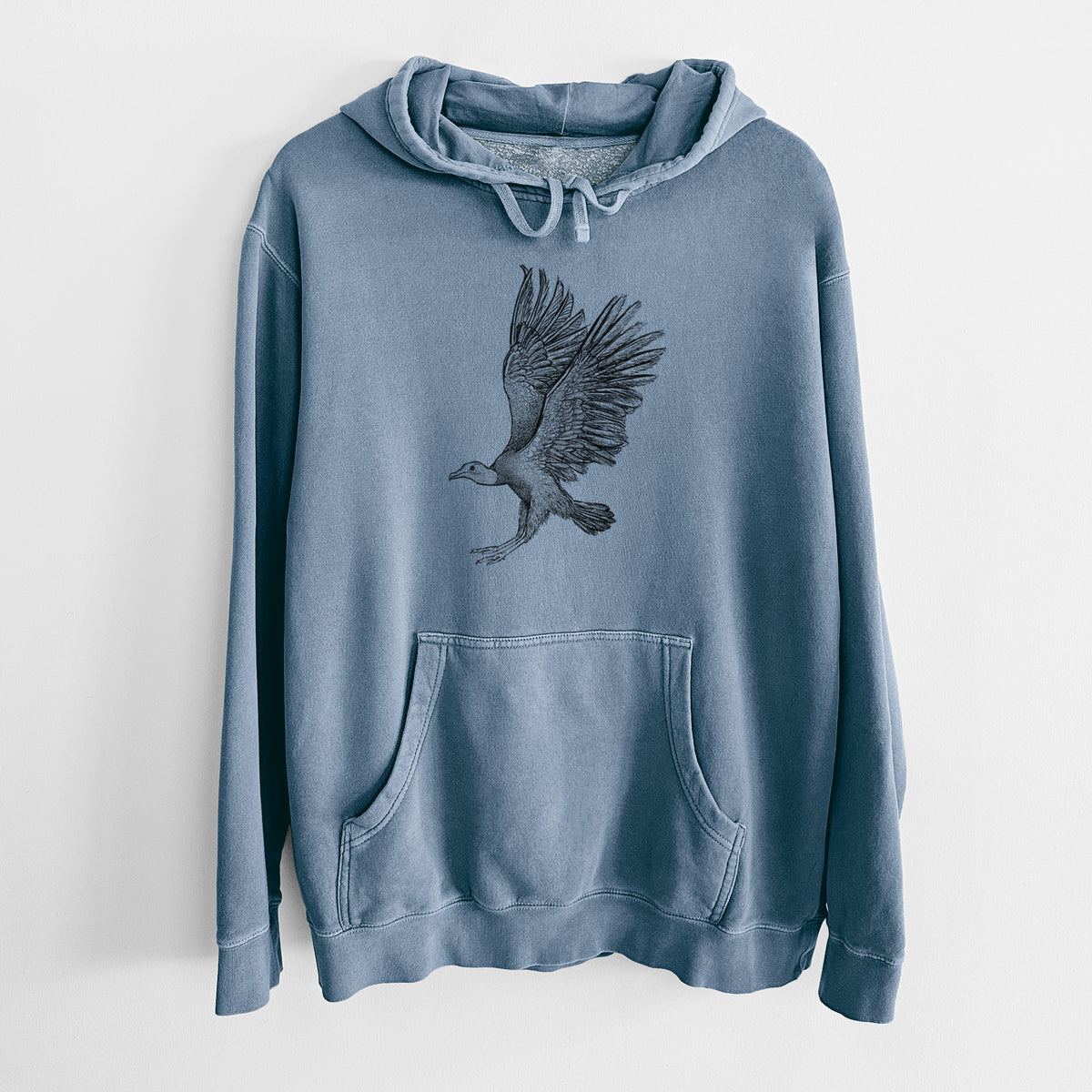 Black Vulture - Coragyps atratus - Unisex Pigment Dyed Hoodie