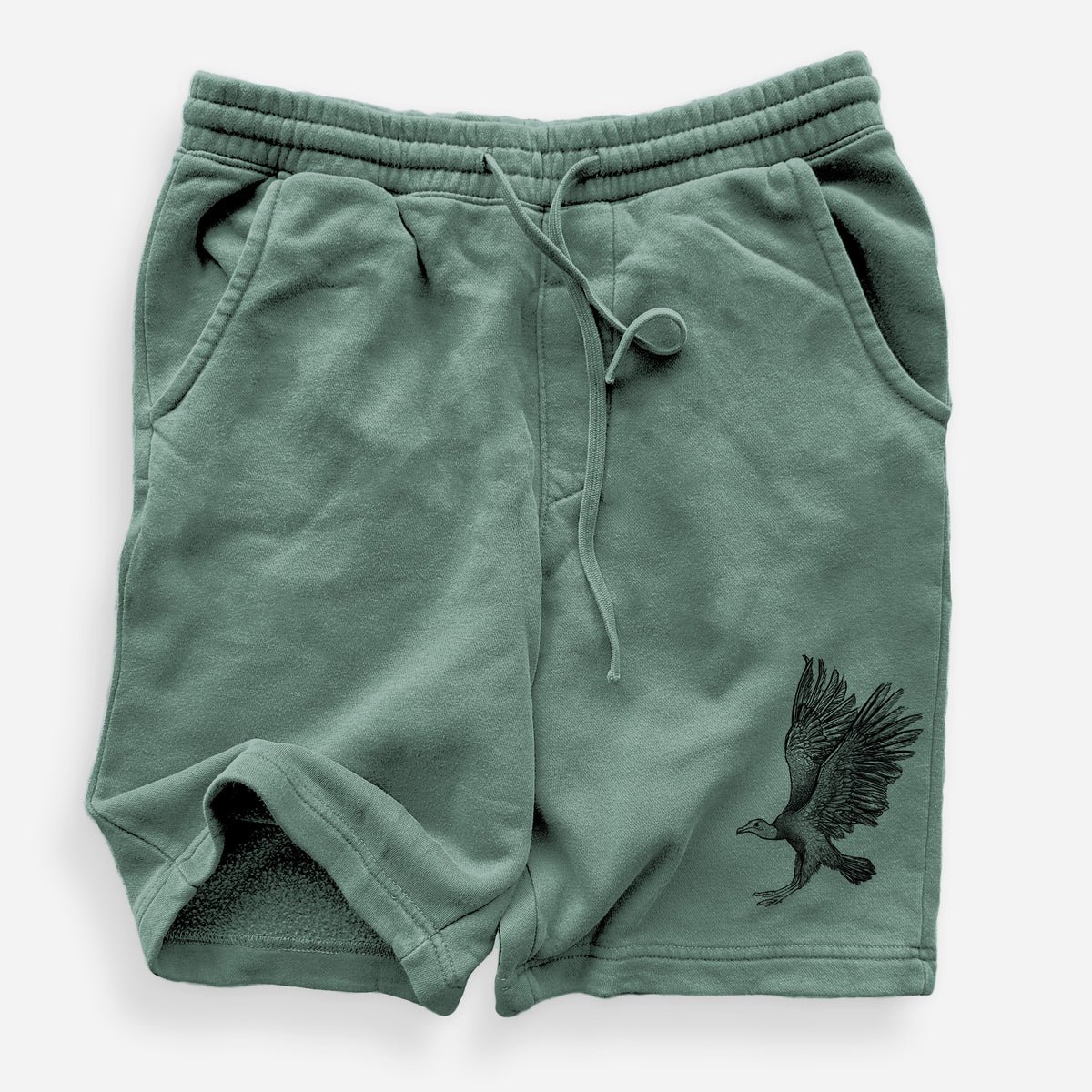 Black Vulture - Coragyps atratus - Unisex Pigment Dyed Shorts