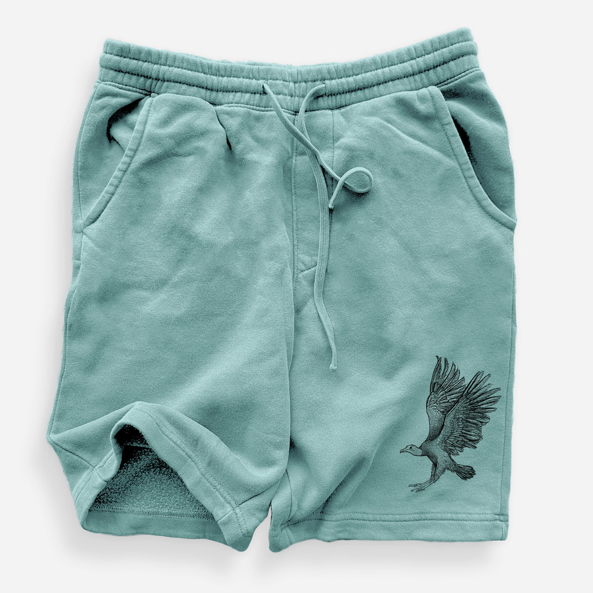 Black Vulture - Coragyps atratus - Unisex Pigment Dyed Shorts