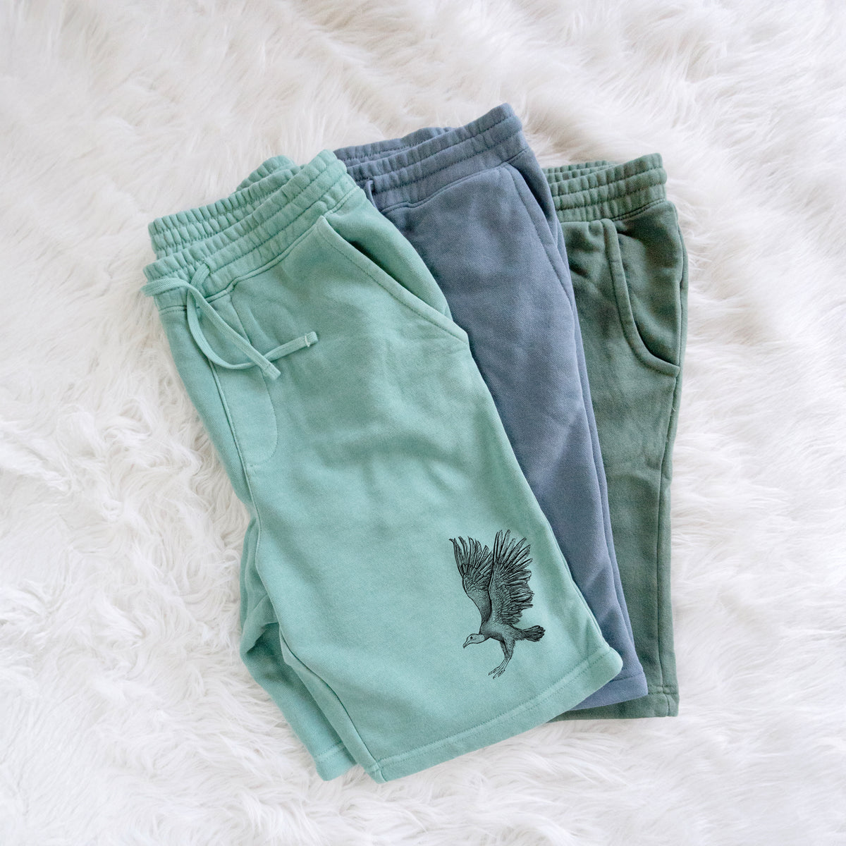 Black Vulture - Coragyps atratus - Unisex Pigment Dyed Shorts