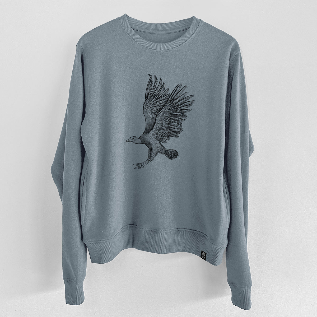 Black Vulture - Coragyps atratus  - Unisex Reclaimed Crewneck Sweatshirt